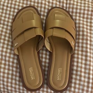 Michael Kors Women's Tan Slide Sandals